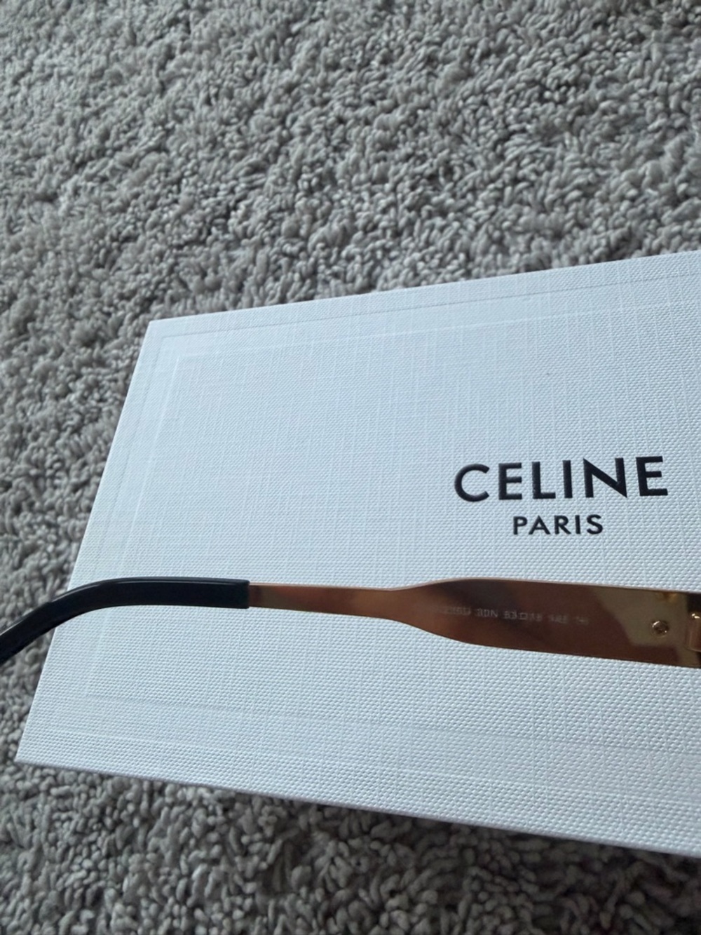 Celine Gold Frame Black Lens Oval Sunglasses - Picture 7 of 7